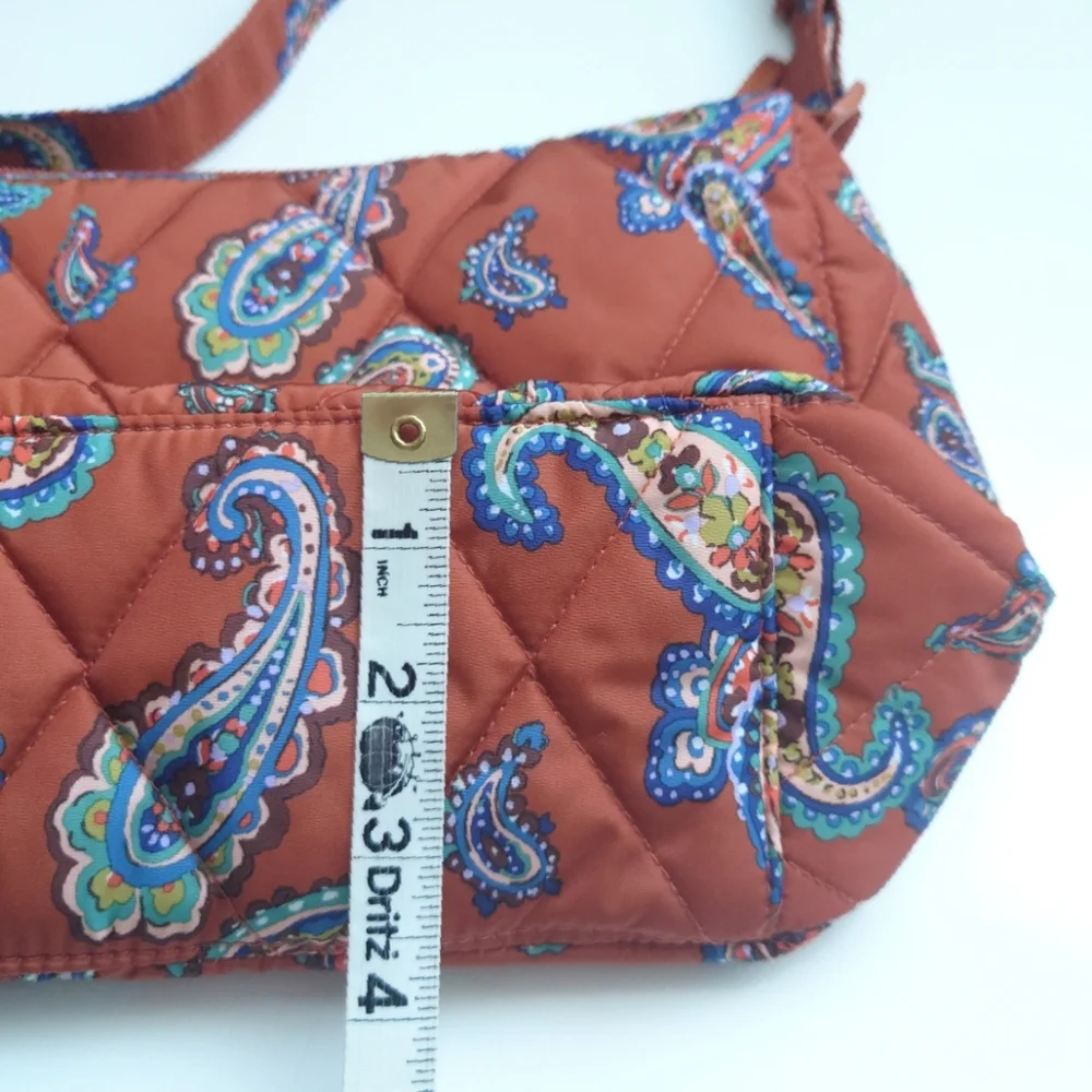 VERA BRADLEY Minor Paisley Quilted Shoulder Bag and Wristlet Pouch Set Orange